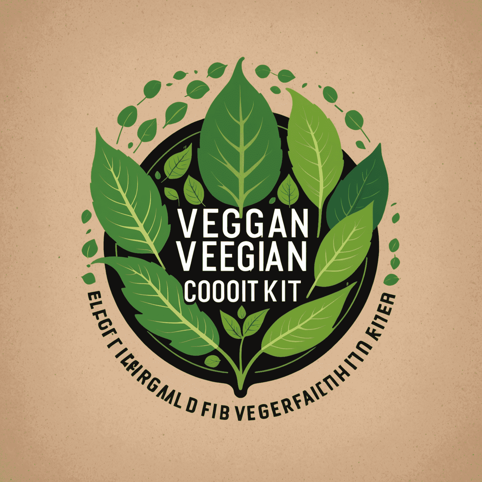 Logo de Vegan Cooking Kits con un diseño moderno que incorpora elementos de hojas y verduras